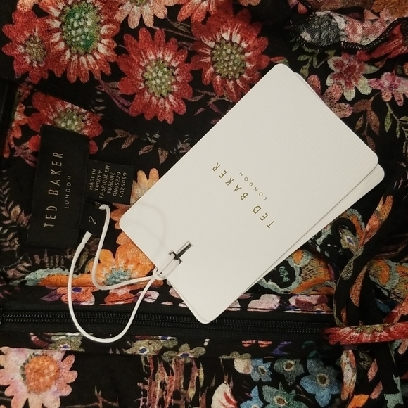 💕TED BAKER💕 Hendria Ruffled Crepe Mini Dress ~ Black Floral Print 4-6 US NWT - Picture 15 of 16